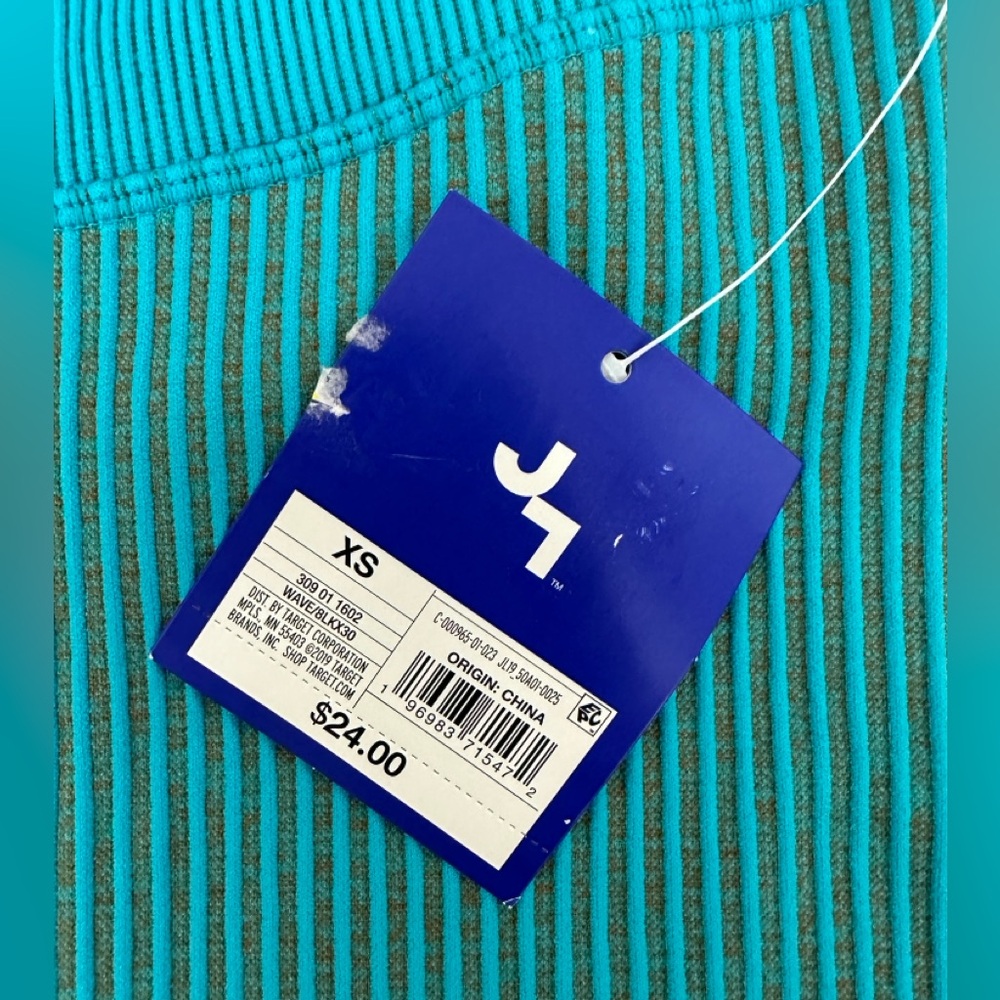 JOYLAB Turquoise & Gray Ribbed High Rise Biker Shorts XS & L New with tags! - Picture 3 of 8